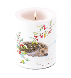 Candle big Hedgehog in winter