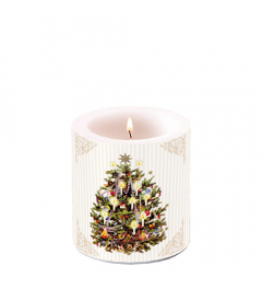 Candle small X-mas tree cream