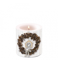 Candle small Pine cone wreath