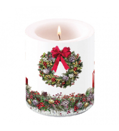 Candle medium Bow on wreath