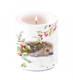 Candle medium Hedgehog in winter