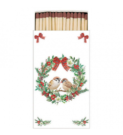 Matches Sparrows in wreath