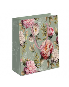Gift bag Peonies composition green