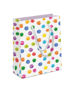 Gift bag Polka dots white