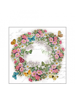 Napkin 25 Wreath of flowers FSC Mix