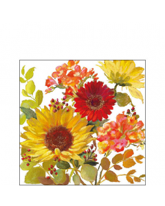 Napkin 25 Sunny flowers cream FSC Mix