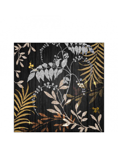 Napkin 25 Luxury leaves black FSC Mix