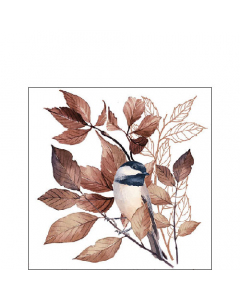 Napkin 25 Lovely chickadee white FSC Mix