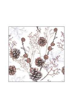 Napkin 25 Pine cones white FSC Mix