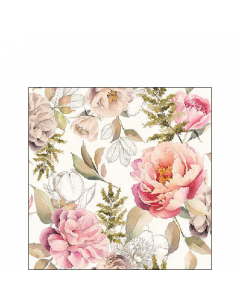 Napkin 25 Peonies composition cream FSC Mix