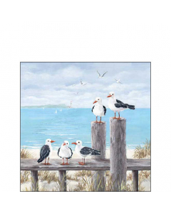 Napkin 25 Seagulls on the dock FSC Mix