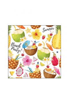 Napkin 25 Beach party white FSC Mix