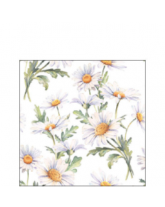 Napkin 25 Beautiful daisies white FSC Mix