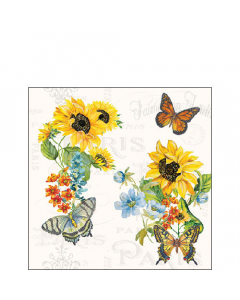 Napkin 25 Charming sunflowers FSC Mix