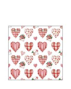 Napkin 25 Lovely hearts FSC Mix