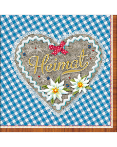 Napkin 33 Heimat herz blau FSC Mix