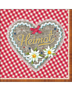 Napkin 33 Heimat Herz rot FSC Mix