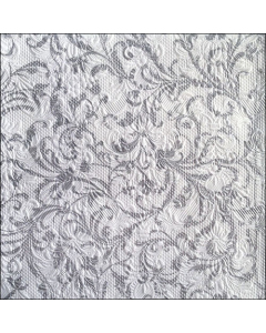 Napkin 33 Elegance Damask white/silver FSC Mix