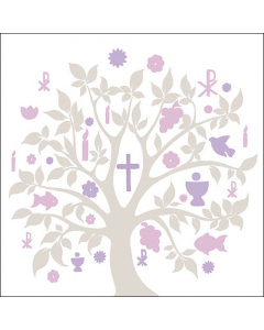 Napkin 33 Communion symbols taupe FSC Mix