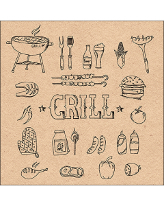 Napkin 33 Recycled Grill nature FSC Mix