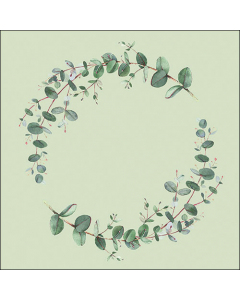 Napkin 33 Eucalyptus branch green FSC Mix