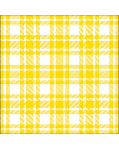 Napkin 33 Checkered pattern yellow FSC Mix