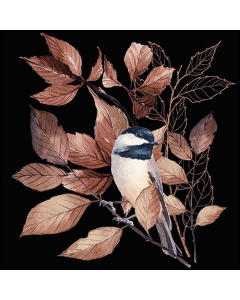 Napkin 33 Lovely chickadee black FSC Mix