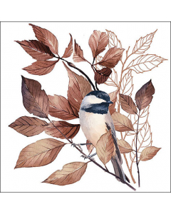 Napkin 33 Lovely chickadee white FSC Mix