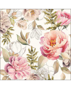 Napkin 33 Peonies composition cream FSC Mix