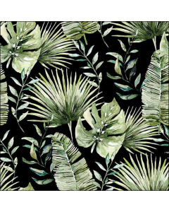 Napkin 33 Jungle leaves black FSC Mix