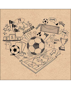 Napkin 33 Recycled Soccer doodle nature FSC Mix