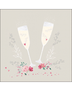 Napkin 33 Champagne glasses grey FSC Mix