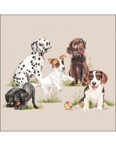 Napkin 33 Playing puppies FSC Mix