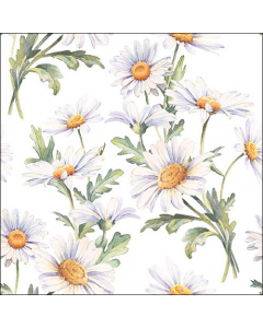 Napkin 33 Beautiful daisies white FSC Mix