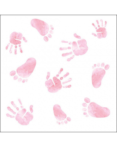 Napkin 33 Hands and feet pink FSC Mix