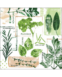 Napkin 33 Herb prints white FSC Mix