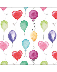 Napkin 33 Flying balloons white FSC Mix