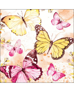 Napkin 33 Fluttering butterflies pink FSC Mix