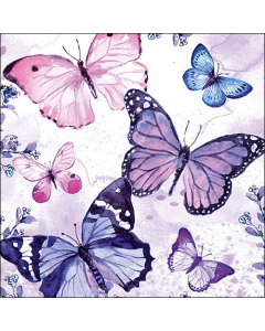 Napkin 33 Fluttering butterflies purple FSC Mix