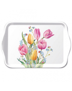 Tray melamine 13x21 cm Tulips bouquet