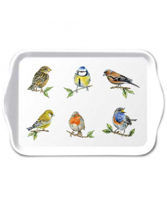 Tray melamine 13x21 cm Bird species white