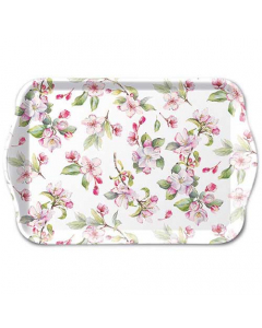 Tray melamine 13x21 cm Spring blossom white