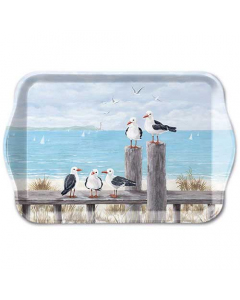 Tray melamine 13x21 cm Seagulls on the dock