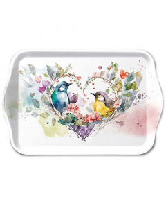 Tray melamine 13x21 cm Loving birds