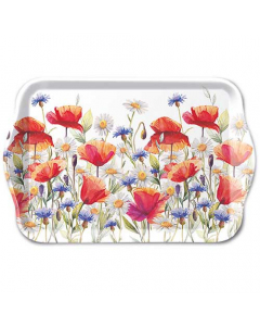 Tray melamine 13x21 cm Poppies and cornflowers