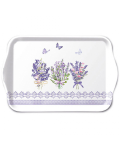 Tray melamine 13x21 cm Lovely lavender white