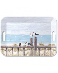 Tray melamine 33x47 cm Seagulls on the dock