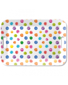 Tray melamine 33x47 cm Polka dots white