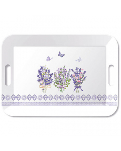 Tray melamine 33x47 cm Lovely lavender white