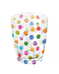 Water glass 0.25 L Polka dots white